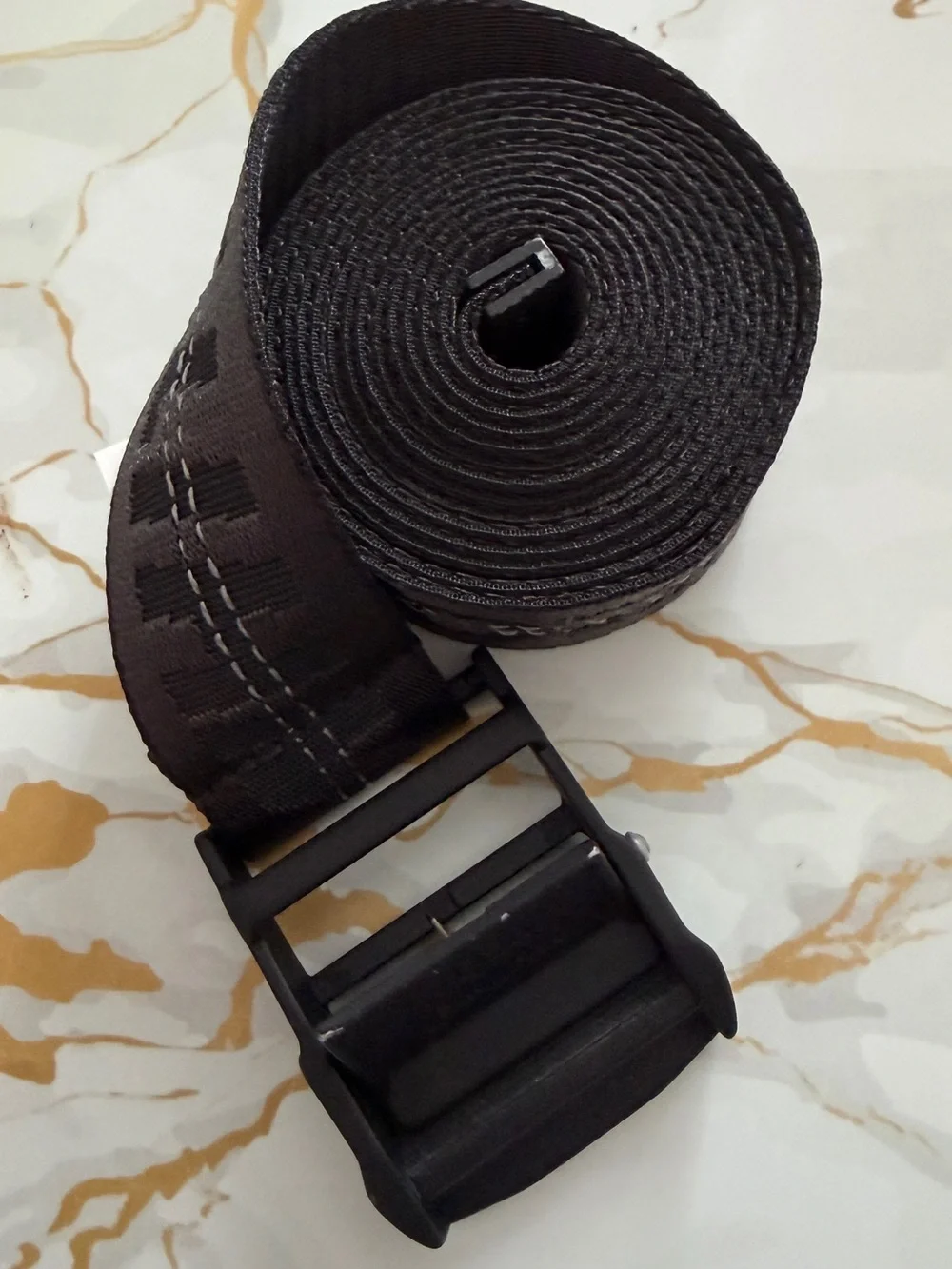 Off-White Classic Industrial Belt Black Webbing Belt with Matte Buckle